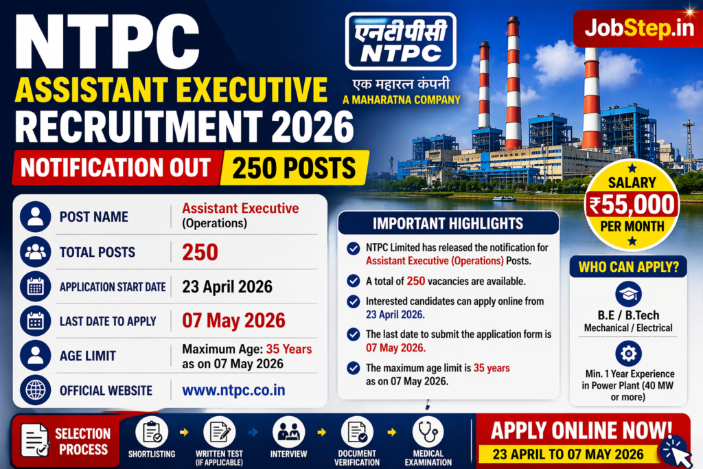 NTPC Assistant Executive recruitment 2026